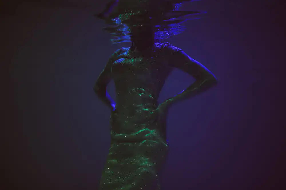 Dark fantasy underwater scene